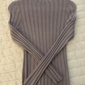 Abercrombie & Fitch Ribbed Knit Top in Brown